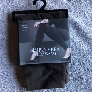 Vera Wang Simply Vera Cotton Leggings in Dark Brown